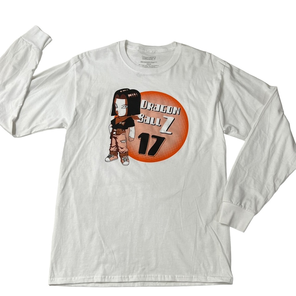 Dragon Ball Z Long Sleeve T Shirt Off White Crew Neck Tee - Picture 8 of 8